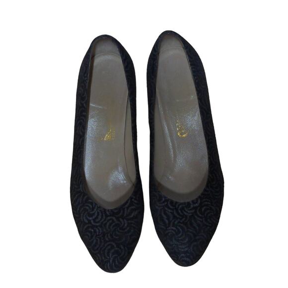 Salvatore Ferragamo Womens Classic Pump Heel Black Leather Abstract Slip On 6.5B - Picture 5 of 11